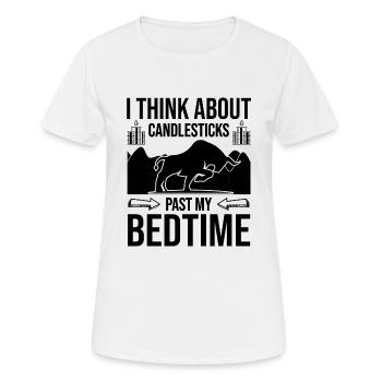 I Think About Candlesticks Stock Forex Trader - Women's Breathable T-Shirt - white - Front - AI Model Female 172 dark (172cm)