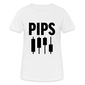 Pips Funny Forex Trader Trading Fan Odds - Women's Breathable T-Shirt - white - Front - AI Model Female 172 dark (172cm)