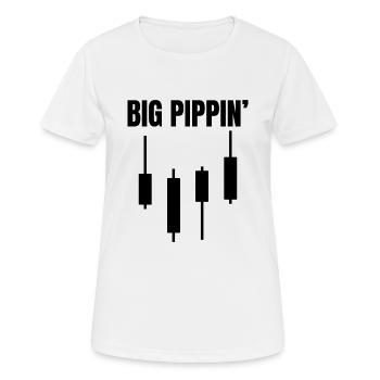 Big Pippin' Funny Forex Trader Memes Citation - T-shirt respirant Femme - blanc - Devant - AI Model Female 172 dark (172cm)
