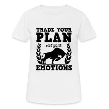 Trade Your Plan Not Your Emotions Funny Trader - Women's Breathable T-Shirt - white - Front - AI Model Female 172 dark (172cm)