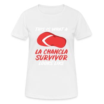 La Chancla Survivor Spanish Mexican La - Women's Breathable T-Shirt - white - Front - AI Model Female 172 dark (172cm)