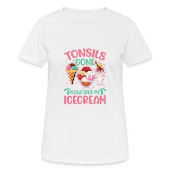 Icecream Tonsil Survivor Tonsillectomy - Women's Breathable T-Shirt - white - Front - AI Model Female 172 dark (172cm)