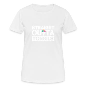 Straight Outa Tonsill Survivor Tonsillectomy - Women's Breathable T-Shirt - white - Front - AI Model Female 172 dark (172cm)