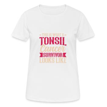 Almond Survivor Tonsillectomy Funny - Women's Breathable T-Shirt - white - Front - AI Model Female 172 dark (172cm)