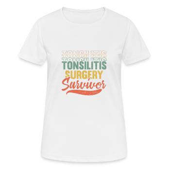 Amygdalite survivante Amygdalectomie - T-shirt respirant Femme - blanc - Devant - AI Model Female 172 dark (172cm)