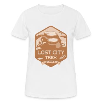 Lost City Trek - Kolumbien - Frauen T-Shirt atmungsaktiv - Weiß - Vorne - AI Model Female 172 dark (172cm)