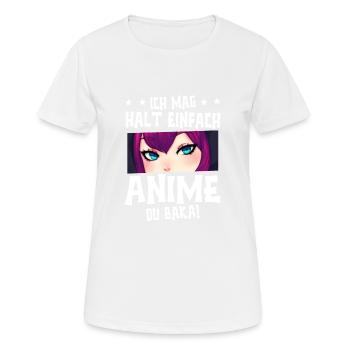 Anime Spruch Weeb Otaku - Frauen T-Shirt atmungsaktiv - Weiß - Vorne - AI Model Female 172 dark (172cm)