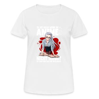 Anime disant Weeb Otaku - T-shirt respirant Femme - blanc - Devant - AI Model Female 172 dark (172cm)
