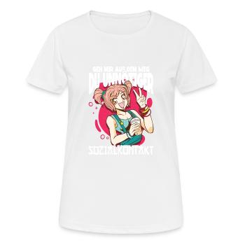 Anime disant Weeb Otaku - T-shirt respirant Femme - blanc - Devant - AI Model Female 172 dark (172cm)