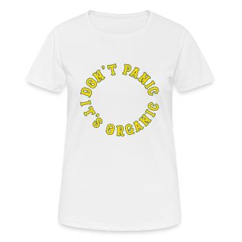 Dont Panic its Organic - Frauen T-Shirt atmungsaktiv - Weiß - Vorne - AI Model Female 172 dark (172cm)