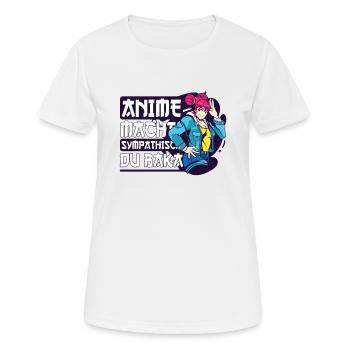 Anime disant Weeb Otaku - T-shirt respirant Femme - blanc - Devant - AI Model Female 172 dark (172cm)