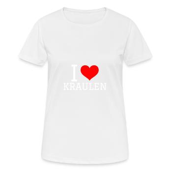 Nager en disant drôle J’aime ramper - T-shirt respirant Femme - blanc - Devant - AI Model Female 172 dark (172cm)