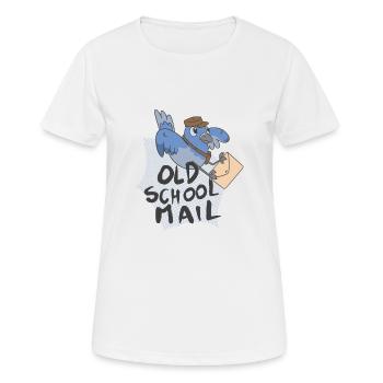 Old School Mail Bird Old School Mail Bird Geschenk - Frauen T-Shirt atmungsaktiv - Weiß - Vorne - AI Model Female 172 dark (172cm)