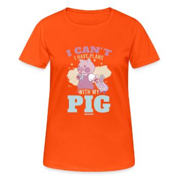 Pig - Women's Breathable T-Shirt - neon orange - Front - AI Model Female 172 dark (172cm)