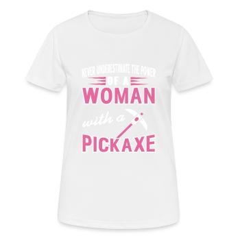 Le pouvoir d’une femme avec une pioche jardinage - T-shirt respirant Femme - blanc - Devant - AI Model Female 172 dark (172cm)