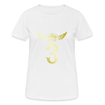3 Couronne de numéros - T-shirt respirant Femme - blanc - Devant - AI Model Female 172 dark (172cm)