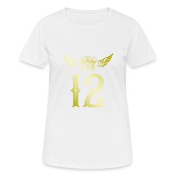 12 Couronne numérique - T-shirt respirant Femme - blanc - Devant - AI Model Female 172 dark (172cm)