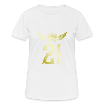 21 Couronne numérique - T-shirt respirant Femme - blanc - Devant - AI Model Female 172 dark (172cm)