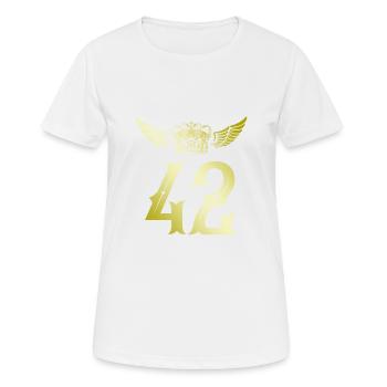 42 Number crown - Women's Breathable T-Shirt - white - Front - AI Model Female 172 dark (172cm)