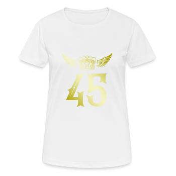 45 Couronne numérique - T-shirt respirant Femme - blanc - Devant - AI Model Female 172 dark (172cm)