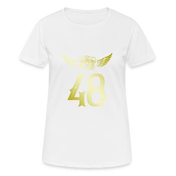 48 Zahl Krone - Frauen T-Shirt atmungsaktiv - Weiß - Vorne - AI Model Female 172 dark (172cm)