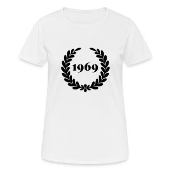 Funny Birthday Since 1969 - Women's Breathable T-Shirt - white - Front - AI Model Female 172 dark (172cm)