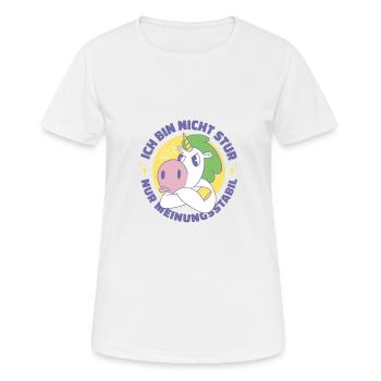Ich Bin Nicht Stur Nur Meinungsstabil Ego - Frauen T-Shirt atmungsaktiv - Weiß - Vorne - AI Model Female 172 dark (172cm)