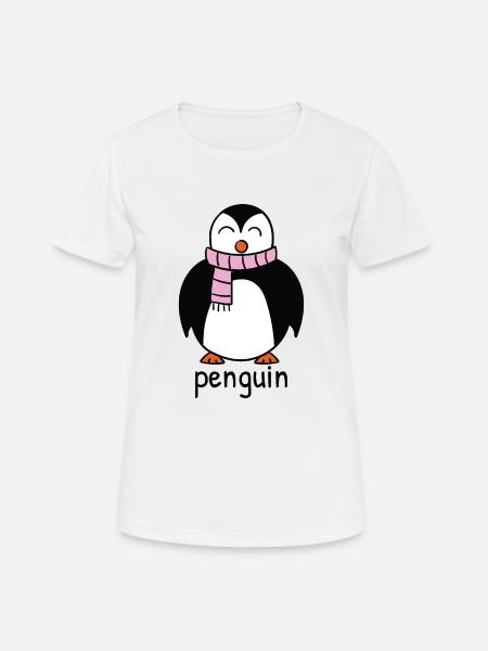 Winterpinguin - Frauen T-Shirt atmungsaktiv - Weiß