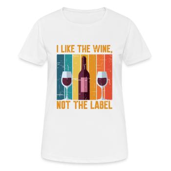 J’aime le vin, pas l’étiquette 15 - T-shirt respirant Femme - blanc - Devant - AI Model Female 172 dark (172cm)
