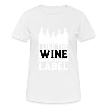 J’aime le vin, pas l’étiquette 16 - T-shirt respirant Femme - blanc - Devant - AI Model Female 172 dark (172cm)