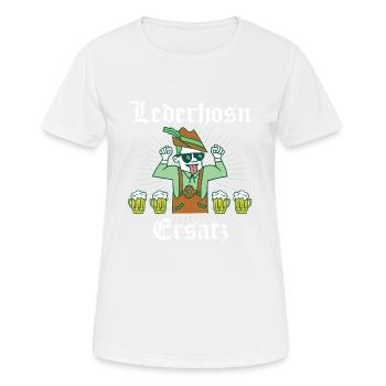 Lederhosn Ersatz Lederhose - Frauen T-Shirt atmungsaktiv - Weiß - Vorne - AI Model Female 172 dark (172cm)