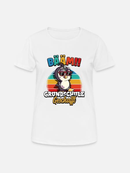Bääm Grundschule Geschafft - Frauen T-Shirt atmungsaktiv - Weiß