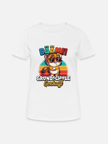 Bääm Grundschule Geschafft - Frauen T-Shirt atmungsaktiv - Weiß