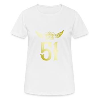 51 Zahl Krone - Frauen T-Shirt atmungsaktiv - Weiß - Vorne - AI Model Female 172 dark (172cm)