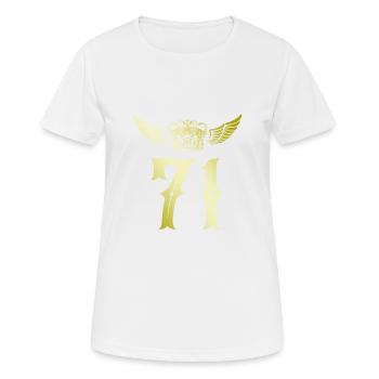 71 Zahl Krone - Frauen T-Shirt atmungsaktiv - Weiß - Vorne - AI Model Female 172 dark (172cm)