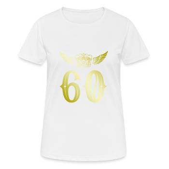 60 Number crown - Women's Breathable T-Shirt - white - Front - AI Model Female 172 dark (172cm)