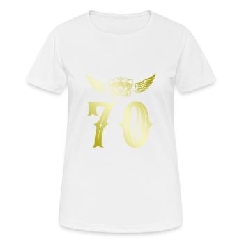 70 Number crown - Women's Breathable T-Shirt - white - Front - AI Model Female 172 dark (172cm)