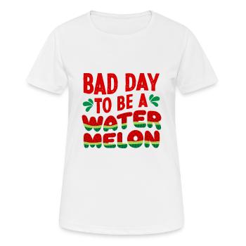 Schlechter Tag, um eine Wassermelone lustig süß zu sein - Frauen T-Shirt atmungsaktiv - Weiß - Vorne - AI Model Female 172 dark (172cm)