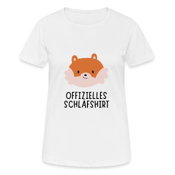 Chemise de couchage officielle - Sweet Fox avec visage - T-shirt respirant Femme - blanc - Devant - AI Model Female 172 dark (172cm)