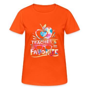 Der Favorit des Lehrers zurück in die Schule - Frauen T-Shirt atmungsaktiv - Neonorange - Vorne - AI Model Female 172 dark (172cm)
