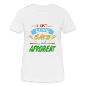 J’adore les chats et le t-shirt afrobeat cool - T-shirt respirant Femme - blanc - Devant - AI Model Female 172 dark (172cm)