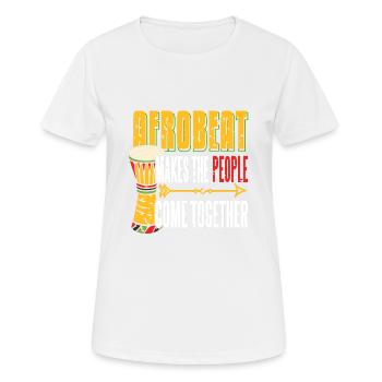 L’afrobeat vintage fait que les gens se rassemblent - T-shirt respirant Femme - blanc - Devant - AI Model Female 172 dark (172cm)