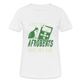 Juste mes afrobeats et mon chat T-Shirt vintage - T-shirt respirant Femme - blanc - Devant - AI Model Female 172 dark (172cm)