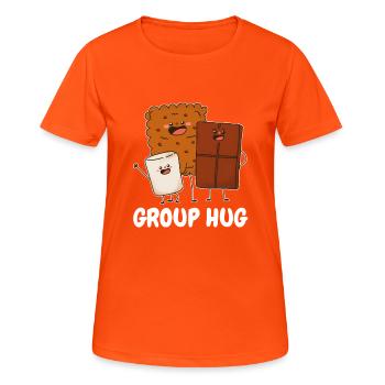 Câlin de groupe - T-shirt respirant Femme - orange néon - Devant - AI Model Female 172 dark (172cm)