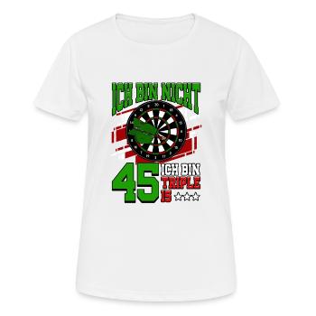 Ich bin nicht 45 ich bin Triple 15 - 45. - Frauen T-Shirt atmungsaktiv - Weiß - Vorne - AI Model Female 172 dark (172cm)