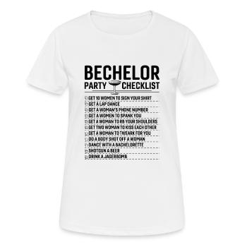 Liste De Contrôle Pour La Fête De Bechlor - T-shirt respirant Femme - blanc - Devant - AI Model Female 172 dark (172cm)
