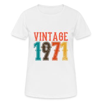 Geburtstag Papa Vintage 1971 - Frauen T-Shirt atmungsaktiv - Weiß - Vorne - AI Model Female 172 dark (172cm)