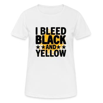 I Bleed Black And Yellow Je Saigne Noir Et Jaune - T-shirt respirant Femme - blanc - Devant - AI Model Female 172 dark (172cm)