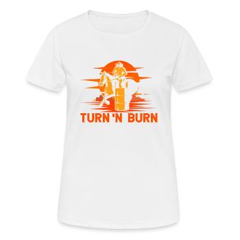Tourner et brûler - T-shirt respirant Femme - blanc - Devant - AI Model Female 172 dark (172cm)