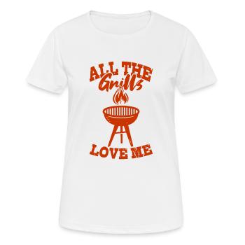 BBQ Grill KOHLE GRILLER - Frauen T-Shirt atmungsaktiv - Weiß - Vorne - AI Model Female 172 dark (172cm)